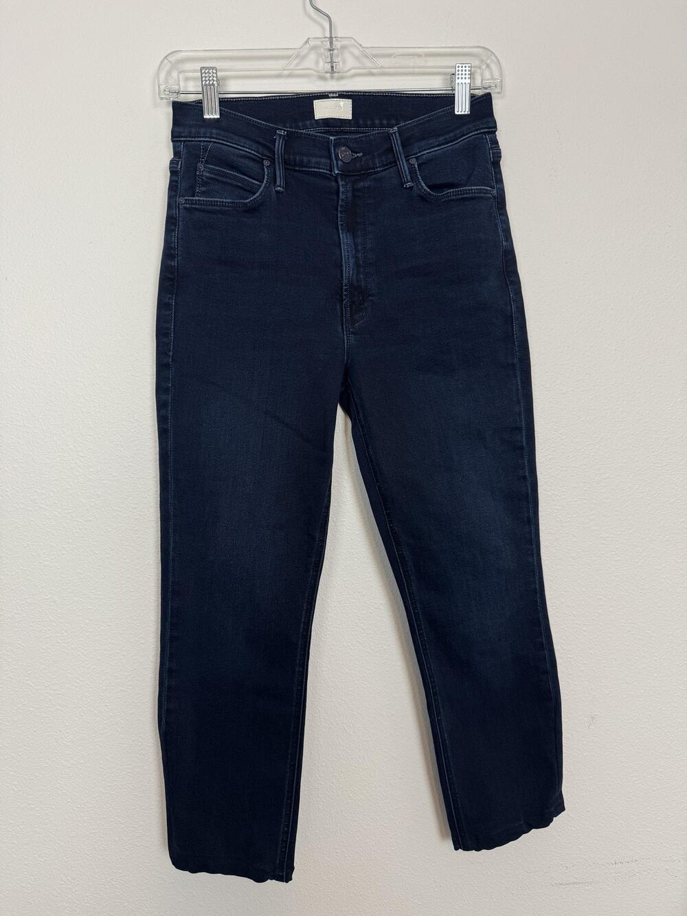 Mother Dazzler Ankle Jeans Womens 27 Dark Blue Stretch Chip On My Shoulder